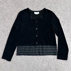Softwear Petites Black Slinky Knit Cardigan Womens M